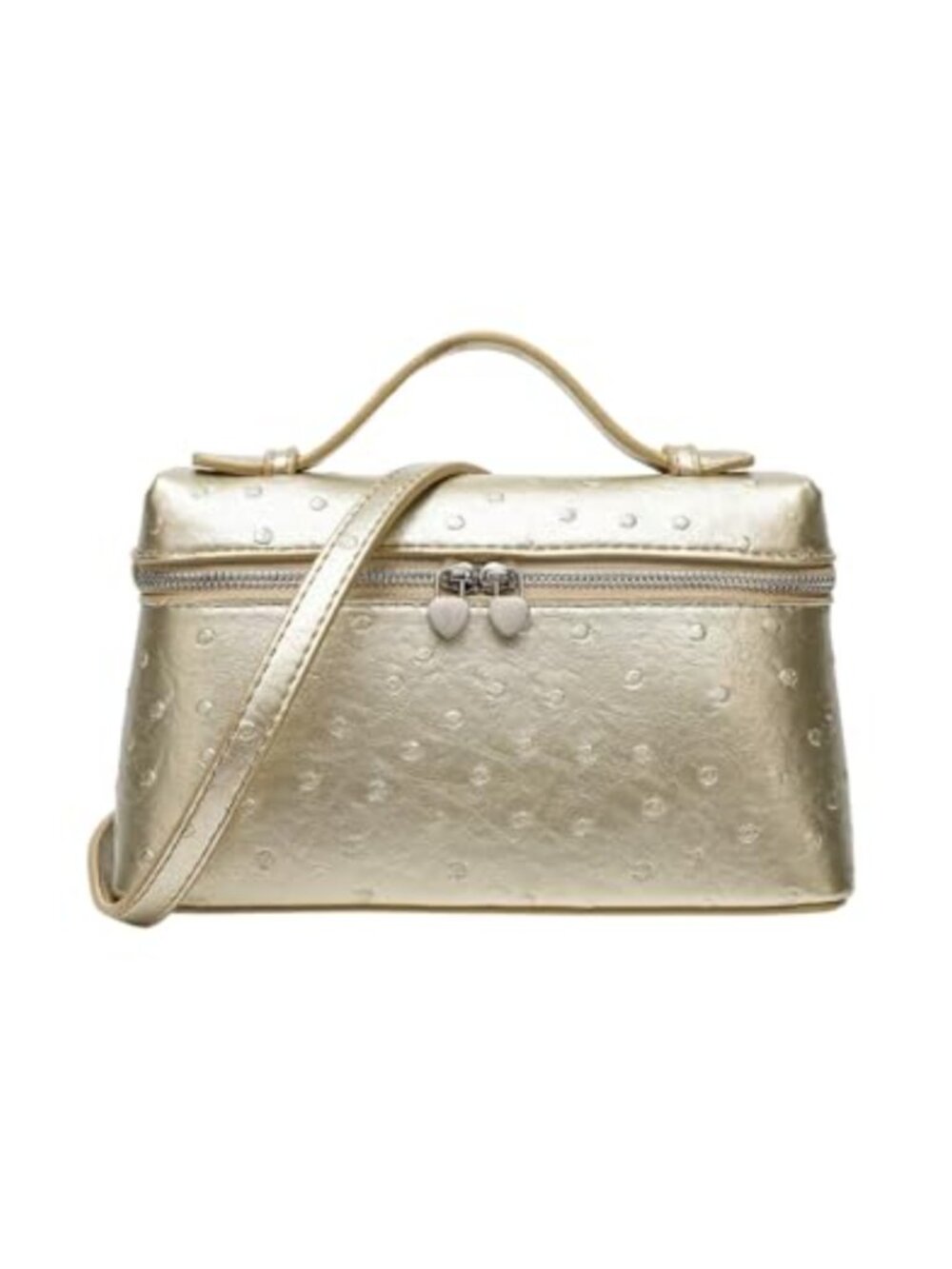 Sparkly Metallic Textured Clutch Top Handle Evening Bag